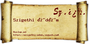 Szigethi Ádám névjegykártya