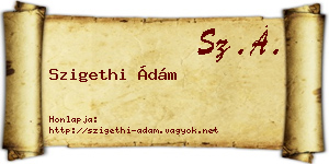 Szigethi Ádám névjegykártya